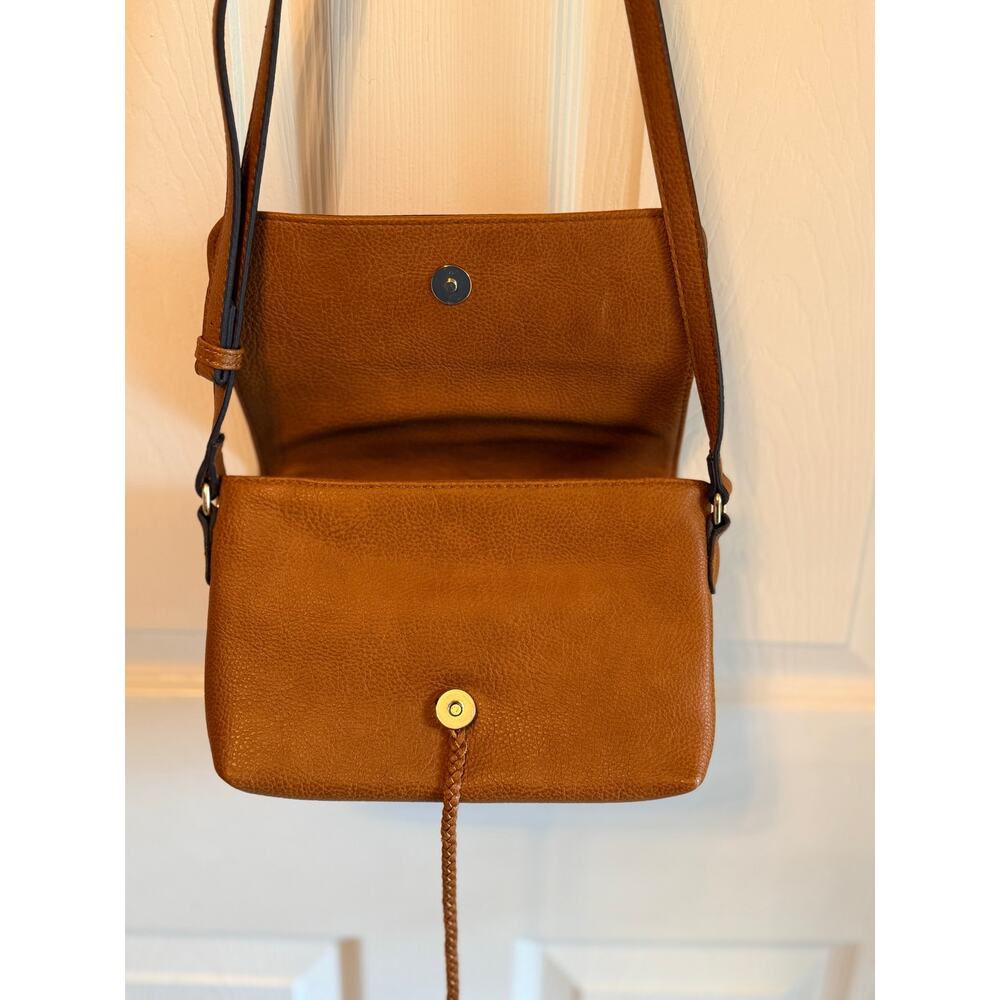 Street Level Brown Boho Tassel Pebbled Faux Leather Crossbody Purse - Picture 5 of 8
